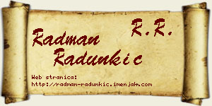 Radman Radunkić vizit kartica